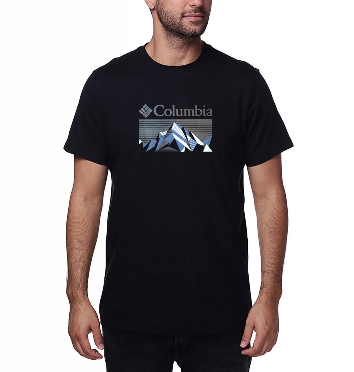 Camiseta Columbia Fractal Peaks Masc - Preto