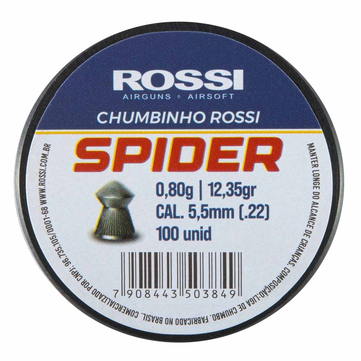 Chumbinho Rossi Premium Spider 5.5MM 100Un