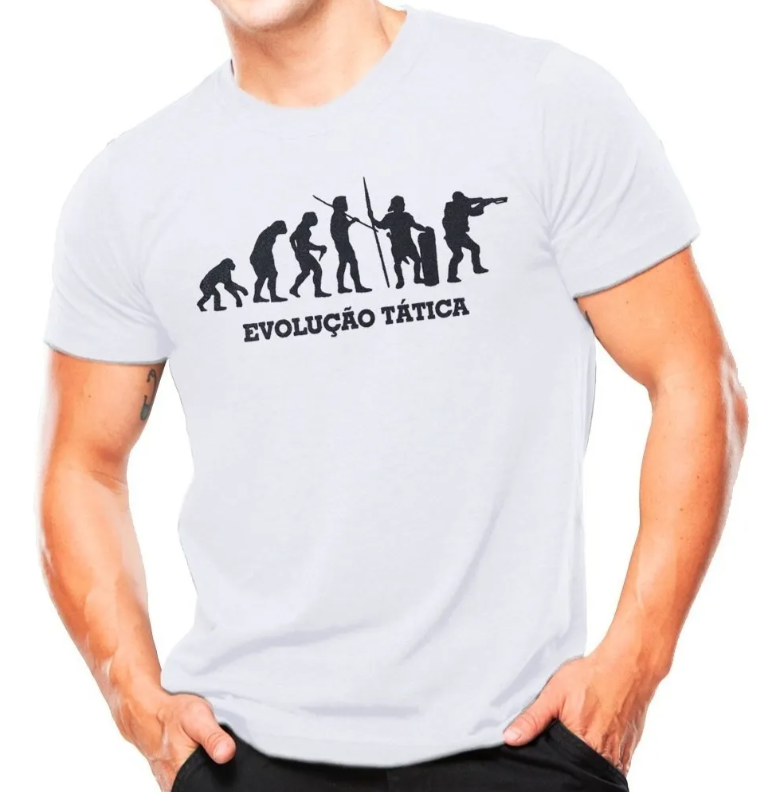 Camiseta Atack Militar Evolução Tática - Branco