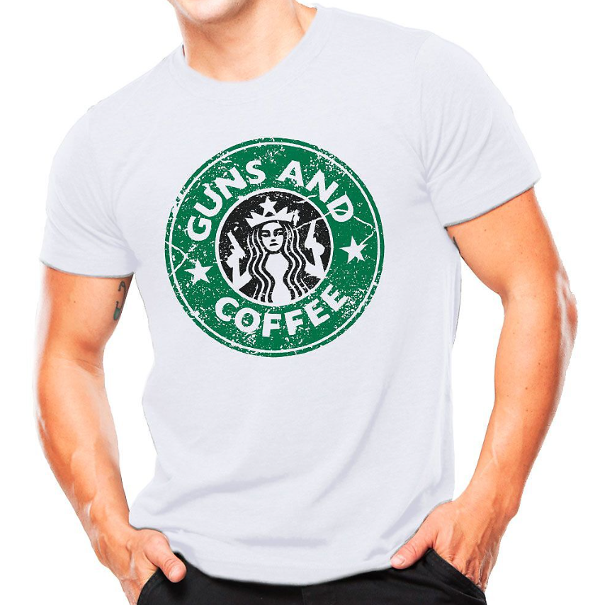 Camiseta Atack Militar Guns and Coffe - Branco