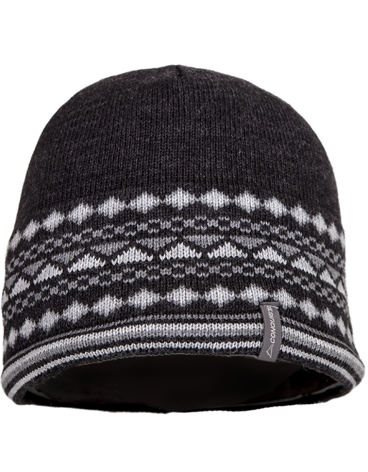 Gorro de Inverno Conquista  Buena Onda Listrado - Preto 