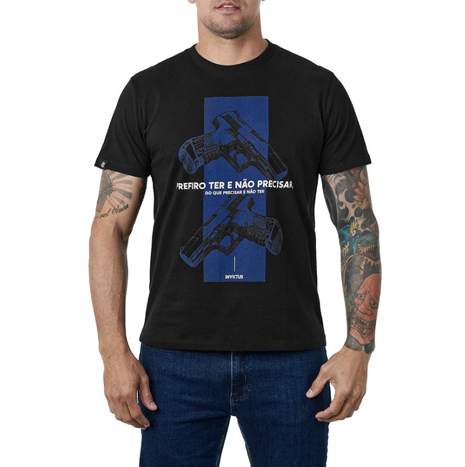 Camiseta Invictus Concept Gun - Preto