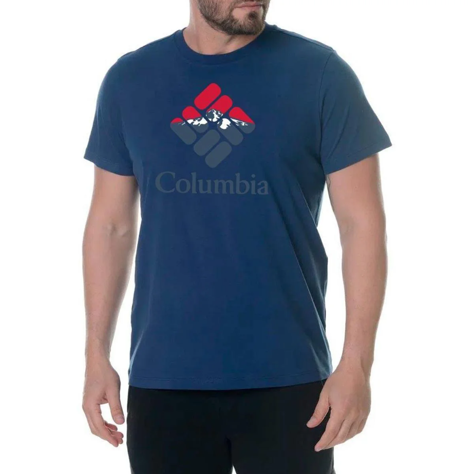 Camiseta Columbia Hood Nightscape Masc - Azul Marinho 